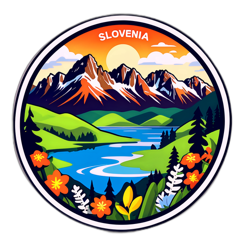 Scenic Sticker of Slovenia's Landscapes
