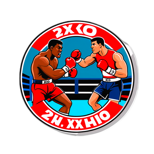 Sticker de boxeurs en action