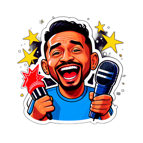 Autocollant de Manu Payet faisant rire les gens