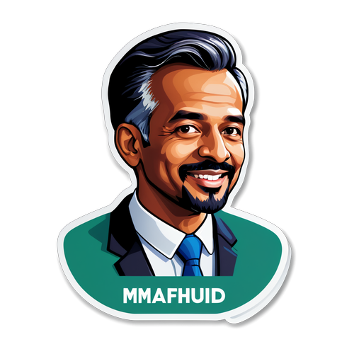 Sticker Profesional Mahfud MD dengan Kutipan Kepemimpinan