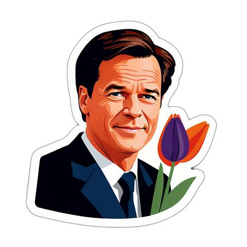 Minimalist Sticker af Mark Rutte