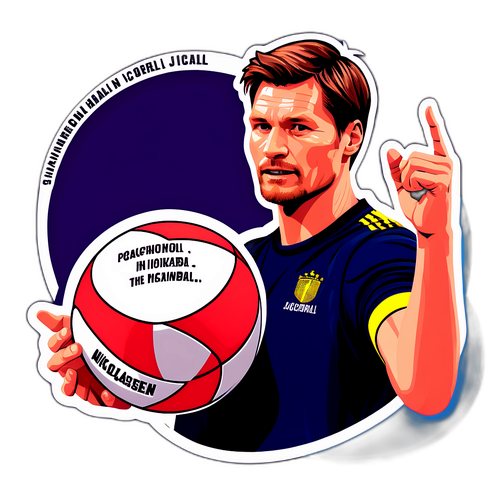 Sticker af Nikolaj Jacobsen med håndbold