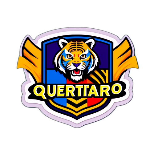 Pegatina de Querétaro y Tigres en fondo de campo de fútbol