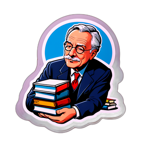 Tankefuld Alfred Midé Erichsen med bøger