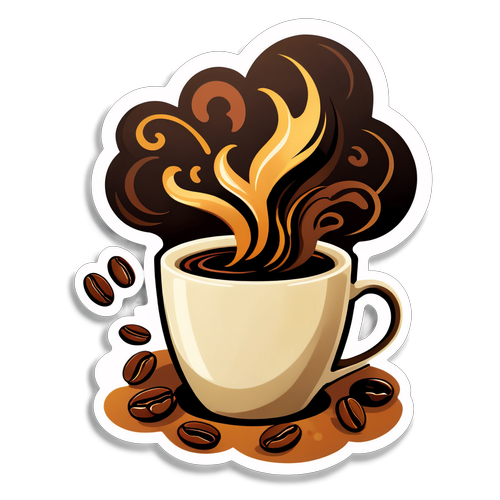 Sticker na Inspirado sa Kultura ng Kape