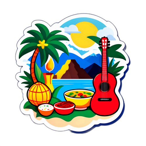 Vibrant Guadeloupe Cultural Sticker