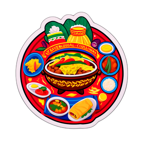 מדבקת אוכל מסורתי וונצואלי