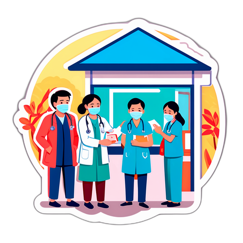 在湘雅医院前，外籍患者排队就医的温馨场景