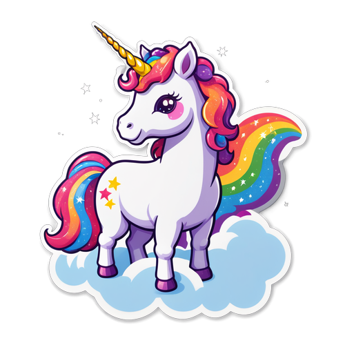 Hayop ng Pantasiya! Kakaibang Unicorn sa Makulay na Ulap na May Sparkles na Magpapasaya sa Iyong Bawat Araw!