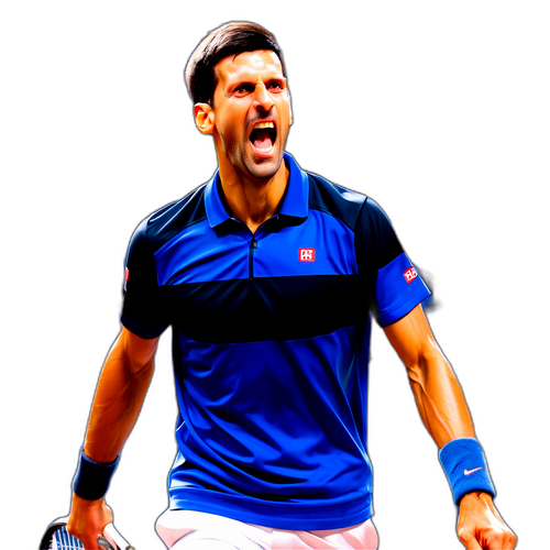 Pegatina de Novak Djokovic celebrando su victoria en la cancha