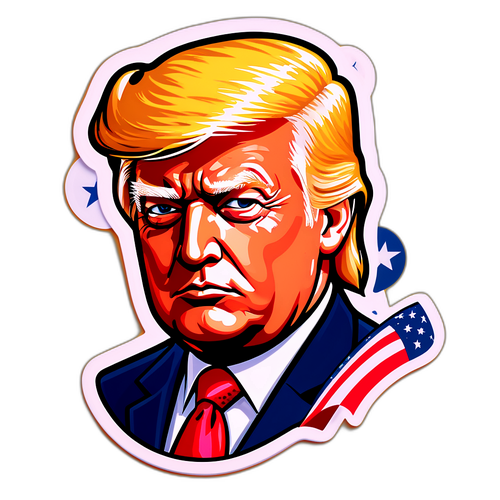 Autocolant cu chipul lui Donald Trump