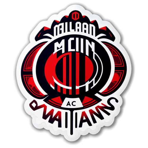 AC Milan Logo mit legendären Spielern im Hintergrund