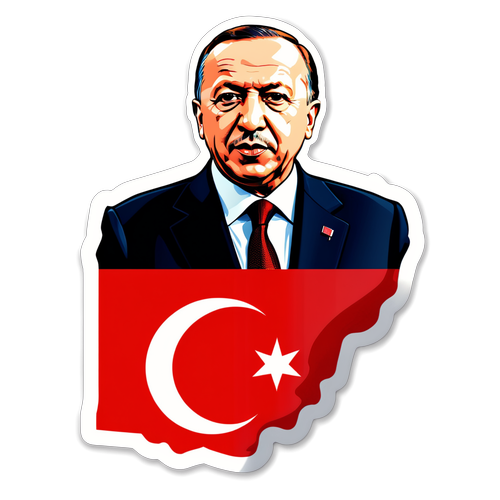 Siyasi Temalı Sticker: Erdoğan ve Arnavutluk Bayrağı