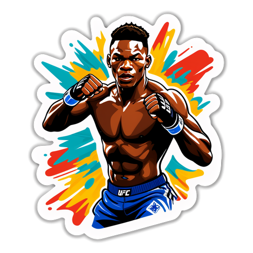 Autocollant dynamique d'Israel Adesanya, combattant UFC