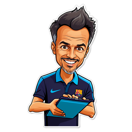 Karikatur af Luis Enrique med coaching tipp