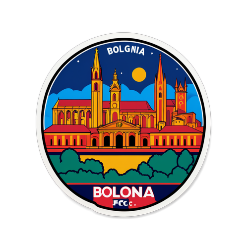 Skyline Iconico di Bologna con Bologna FC