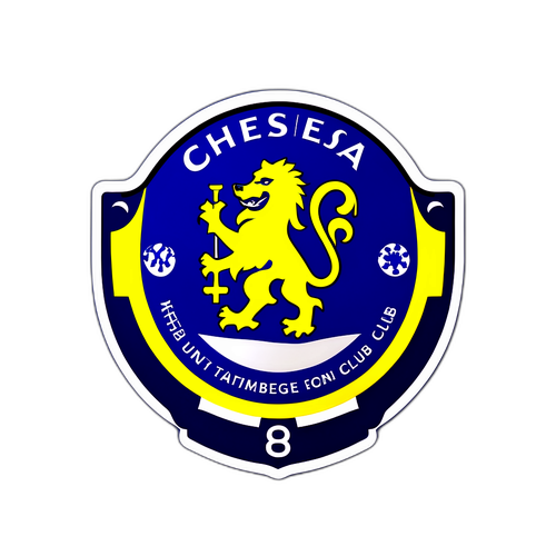 Chelsea FC Klistremerke med Stamford Bridge-elementer