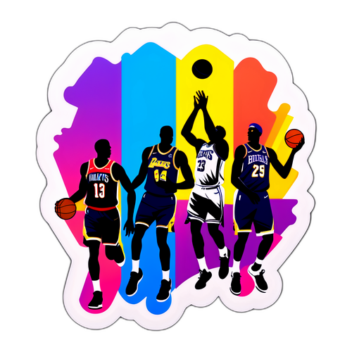 Design minimaliste de joueurs de la NBA en silhouette