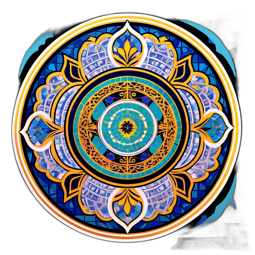 Autocollant de parfum tunisien avec motifs en mosaïque