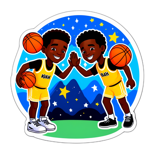 Sticker ng High-Five nina Noah Clowney at Day'Ron Sharpe