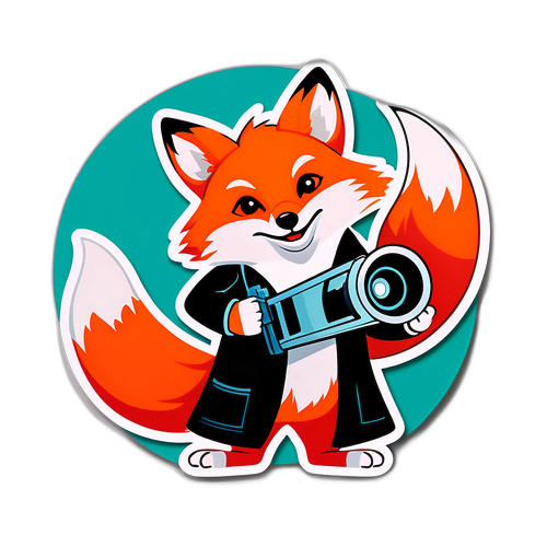 סטיקר של שפן מחזיק פריט קולנועי