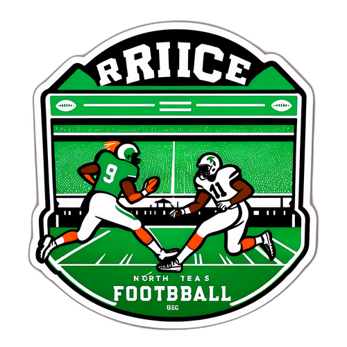 Intense Rivalry: North Texas vs. Rice Football Sticker