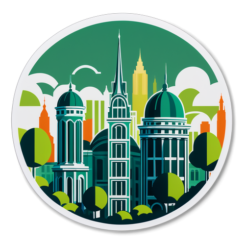 Sticker geïnspireerd door de architectuur van Parc Josaphat