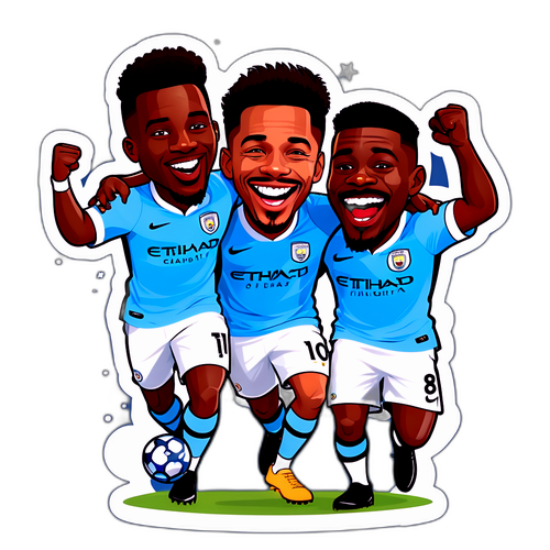 Wachezaji wa Man City Wakiwa na Furaha