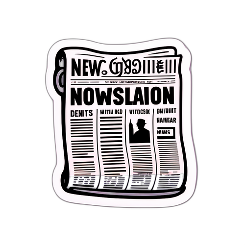 Дизайн наклейки с новостями вашего города в стиле старой газеты