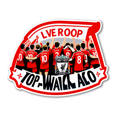 Sticker van Liverpool's The Kop met juichende fans