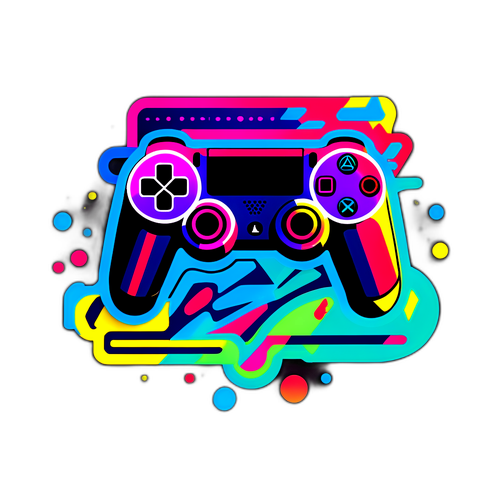 Adesivo Minimalista del Logo PlayStation con Pattern Colorati