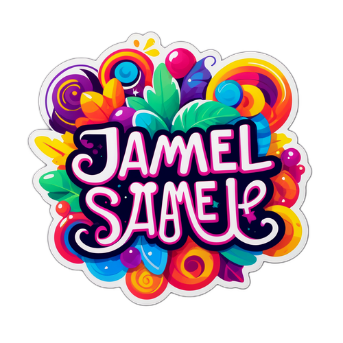 Fargerik klistremerke av Jamel