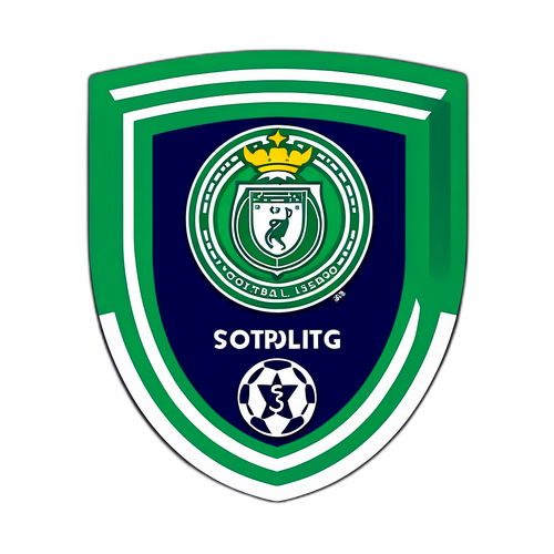 Дизайн наклейки з футбольним м'ячем на фоні стадіону Порту та логотипом Спортінга Лісабона