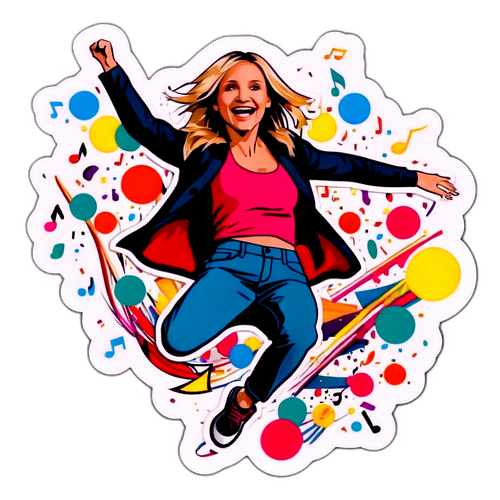 Livlig sticker af Cameron Diaz