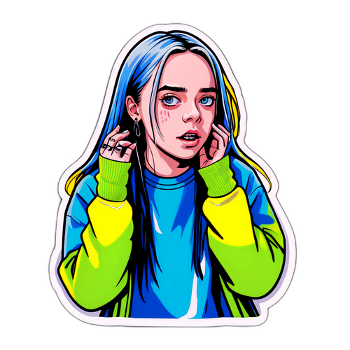 Sticker de Billie Eilish actuando en un concierto