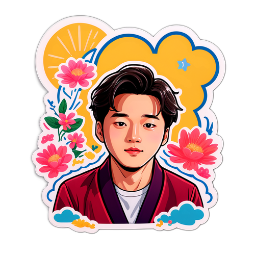 조정석의 매력을 담은 일러스트 스티커