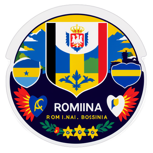 Sticker dedicat relațiilor culturale și turistice între România și Bosnia