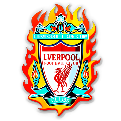 Liverpool Football Club Logo med Flammebakgrunn