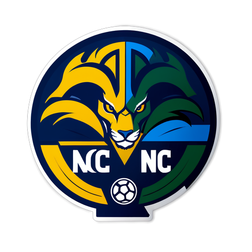 Sticker voor NAC met logo en rivaliserende teams in spannende wedstrijd