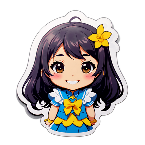 かわいく微笑むキャラクターのデザイン