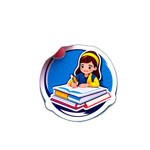 대입 시험 준비하는 학생 스티커
