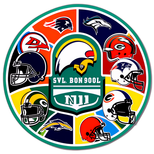 Enerjik Futbol Alanında NFL Takımları Kolajı