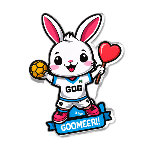 Sticker de un conejito de Botafogo marcando un gol