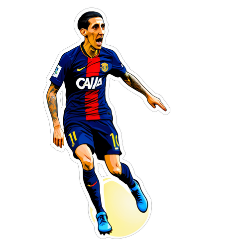 Stiker Di Maria dalam Aksi di Lapangan