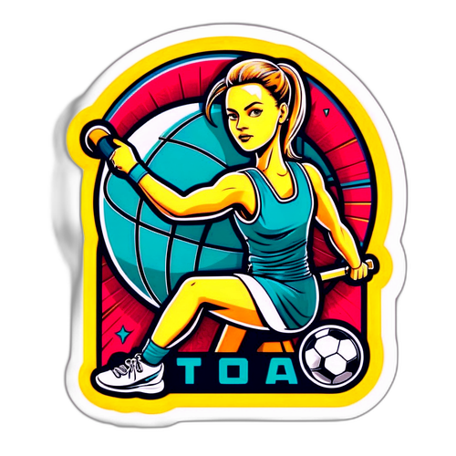 Retro-futuristisk sportklistermärke