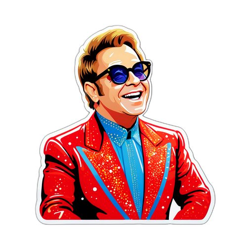 Autocollant d'Elton John sur scène