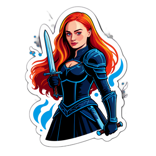 Samolepka Sophie Turner jako silná postava z fantasy světa