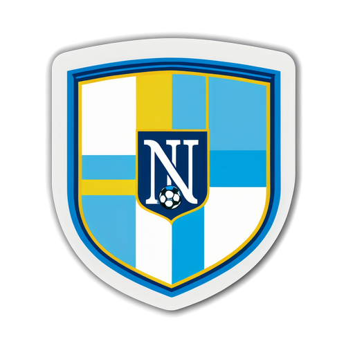 Vibrante sticker van een voetbalveld met Napoli's embleem