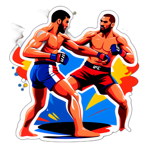 UFC格鬥賽的激烈攻防情境