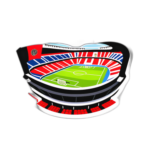 Modernt stadion med jublande fans